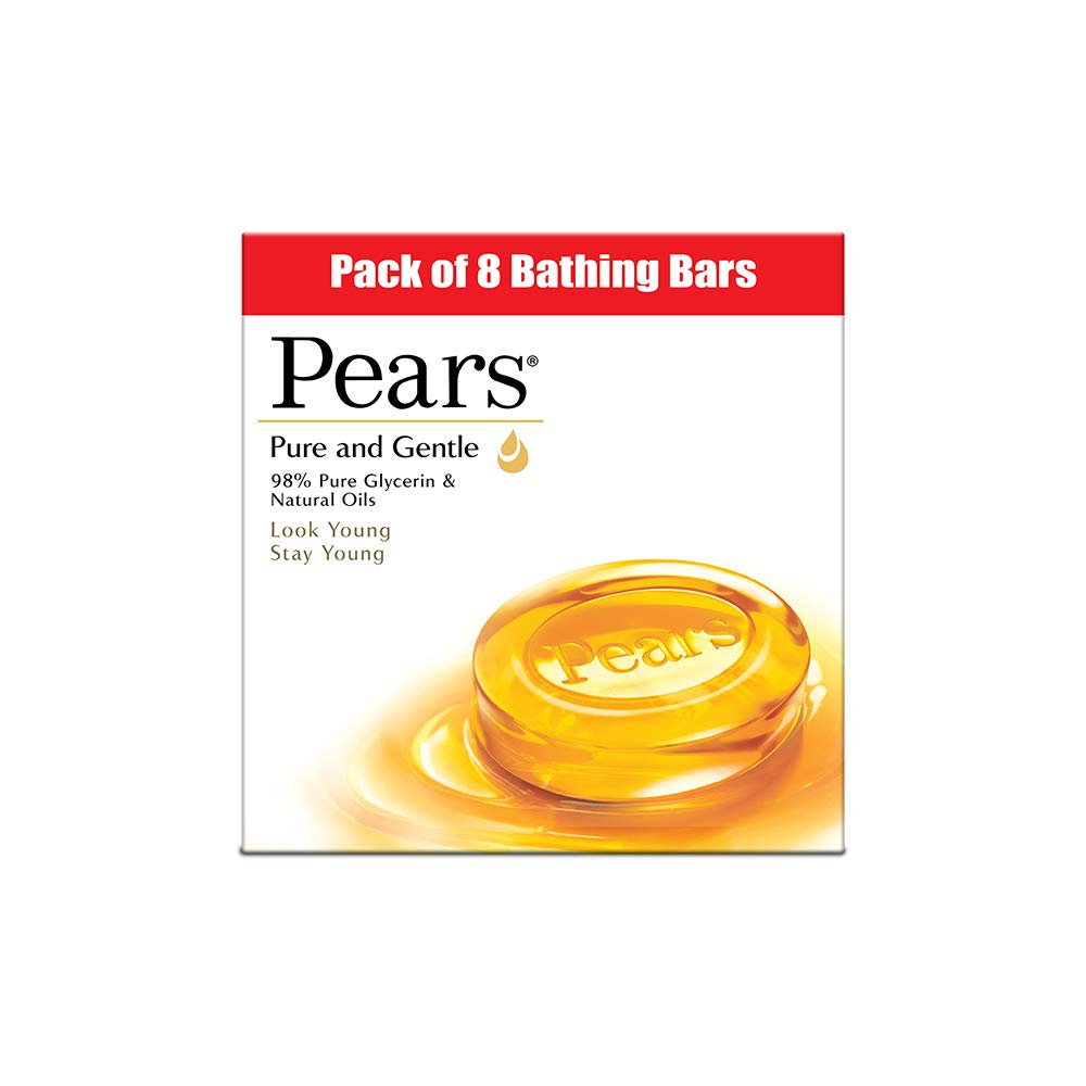 PEARS Pure And Gentle Bathing Bar, 125g (Pack Of 8) And Naturale Detoxifying Aloevera Bodywash, 250 ml