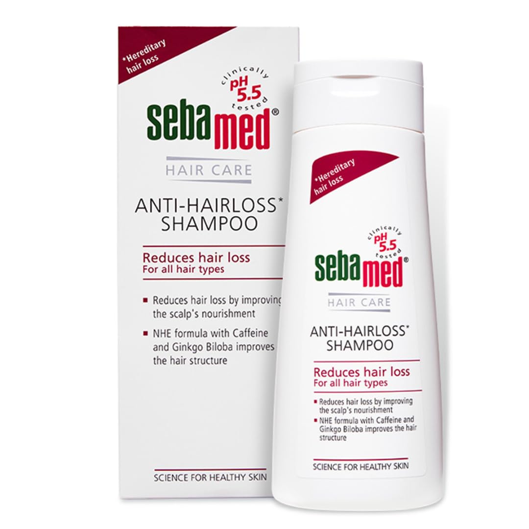 Sebamed Anti Hairloss Shampoo 200 ml|pH 5.5|Reduces Hairloss|Caffeine & Gingko Biloba| Hairfall| men & women |phthalates SLS and parabens free l Soap free l Toxin free l Clinically proven l