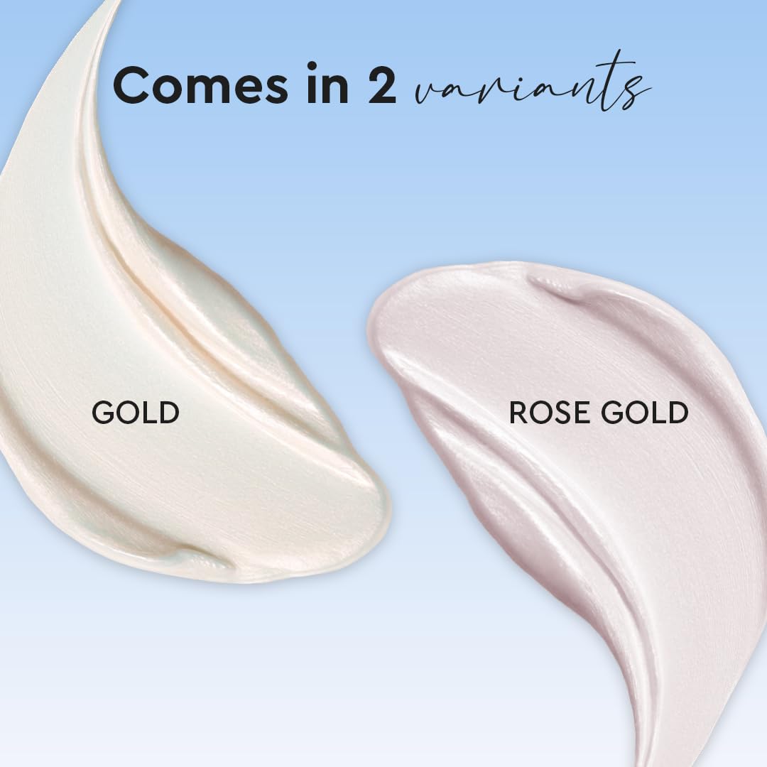 Million Colors Illuminating Strobe Cream for Face | Rose Gold Strobe Cream + Primer + Face Highlighter | Hydrating Makeup Base with SPF | Infused With Hyaluronic Acid, Niacinamide, Jojoba Oil & Shea Butter for Radiant Skin 30Ml