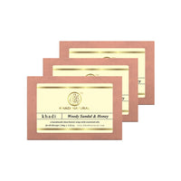 Khadi Natural Woody Sandal & Honey Soap| Even Outs Skin Tone| Makes Skin Glow | Suitable for All Skin | Pack of 3 | (100 * 3) (300 gm)