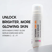 Cos-IQ 20% Vitamin C Serum, 30ml | With Vitamin E & Ferulic Acid | Glowing & Brightening Skin | Anti-Aging Serum for Wrinkles, Fine Lines & Dark Spots | All Skin Types | 30-Days Pack