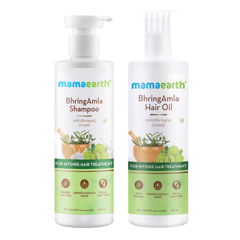 Mamaearth BhringAmla Combo for Intense Hair Treatment(BhringAmla - Hair Oil 250ml + Hair Shampoo 250ml)