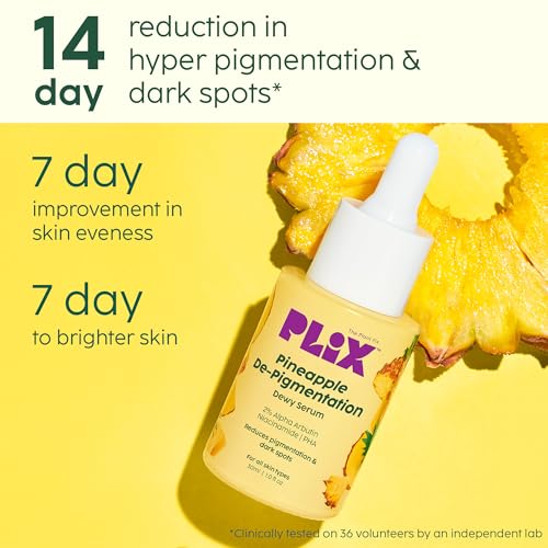 PLIX - THE PLANT FIX 2% Alpha Arbutin Pineapple De-Pigmentation Dewy Face Serum for Pigmentation & Dark Spots Removal for Unisex with 10% Niacinamide, 5% PHA for All Skin, 30ml (Pack of 2)
