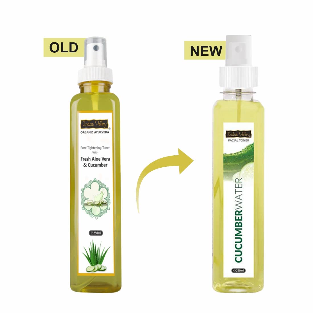 INDUS VALLEY Organic Ayurveda Fresh Aloe Vera & Cucumber Water Pore Tightening Skin Toner - (250ml)