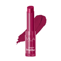 Mila Beauté Creamy Comfort Matte Long-Lasting Lipstick for Women | Highly Pigmented & Hydrating Lipstick with Jojoba | Single Swipe Application | Suitable for Indian Skin Tones - PURPLE HEART