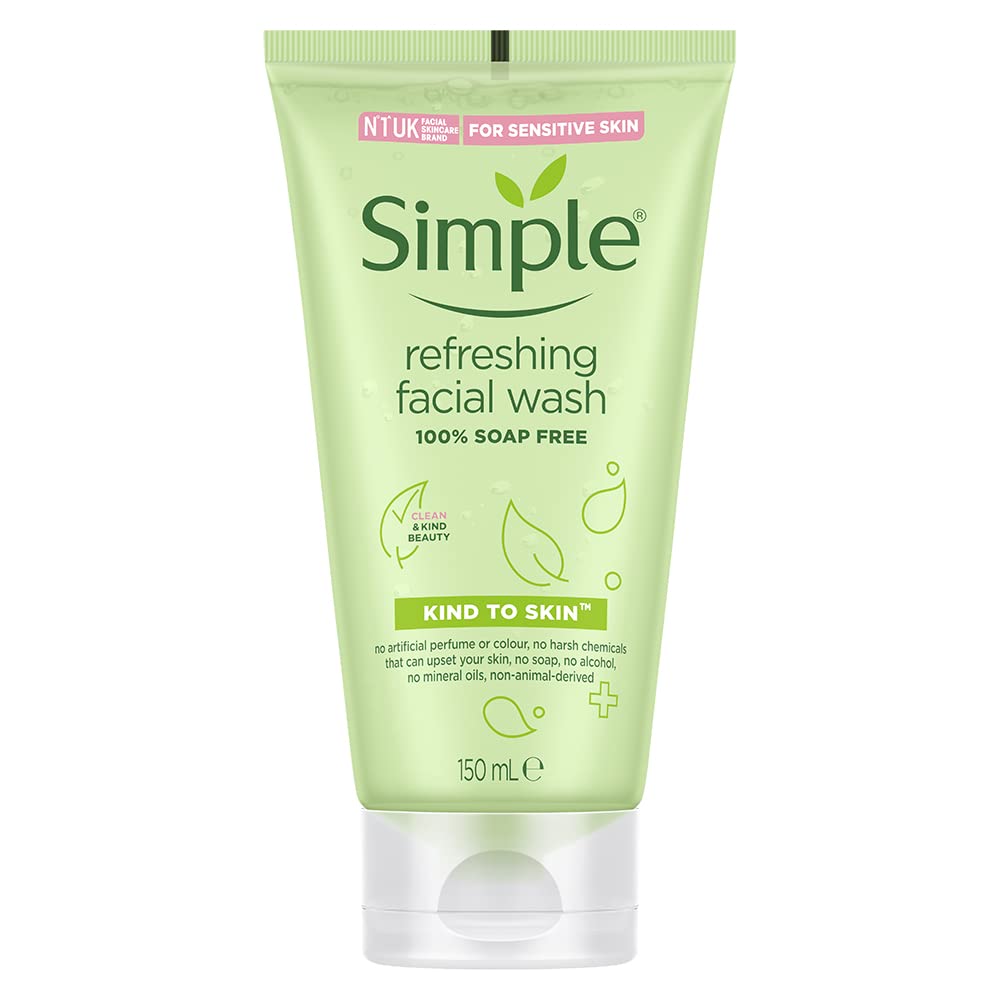 Simple Kind to Skin Micellar Cleansing Water| Makeup Remover, 200 ml & Simple Kind to Skin Refreshing Facial Wash 150 ml