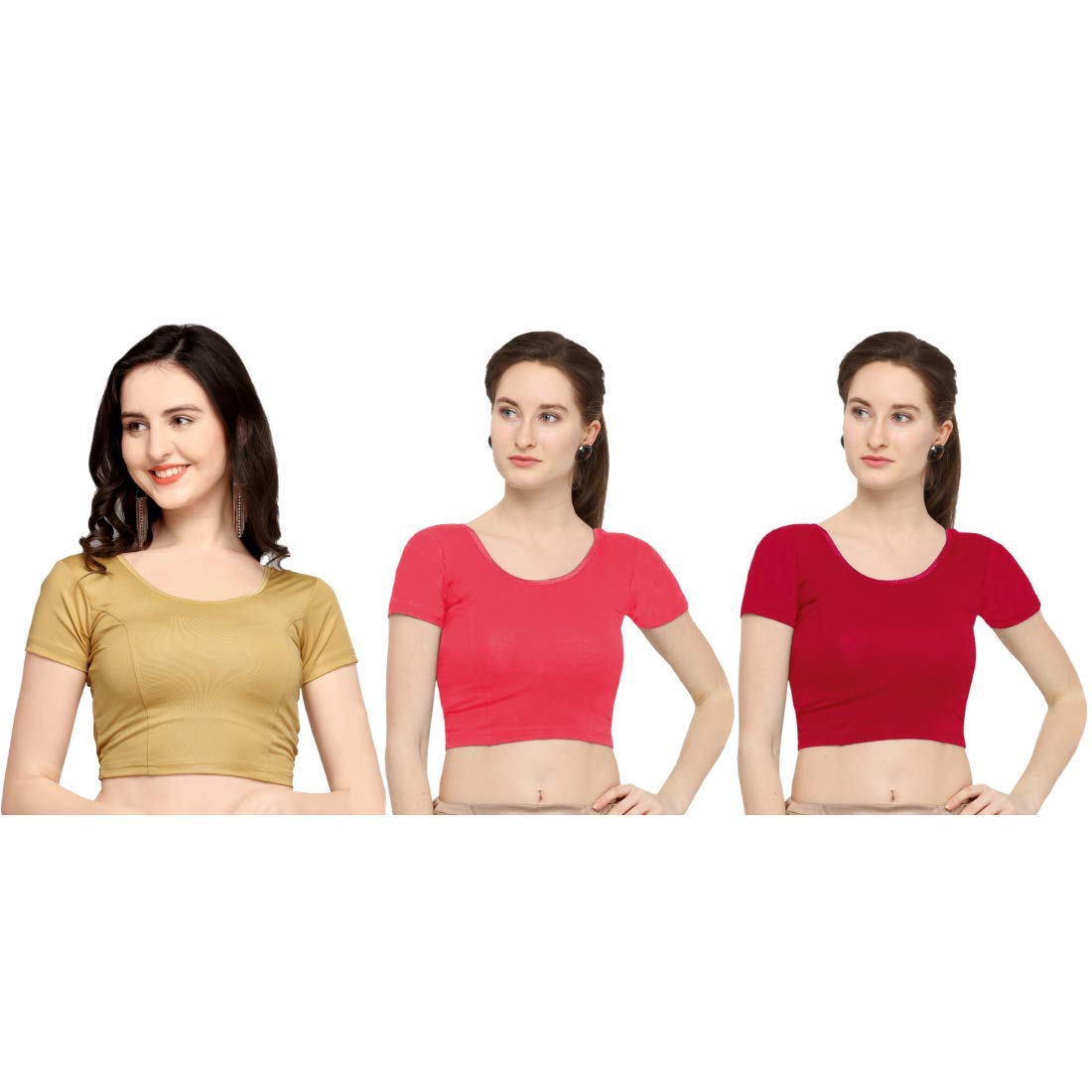 Life Win Stretchable Blouse 28 to 46 Size Cotton Lycra for Women