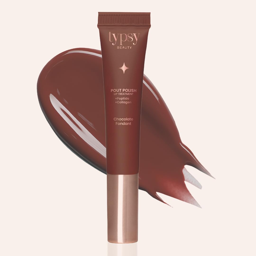 Typsy Beauty Pout Polish Peptide Lip Treatment Balm-Chocolate Fondant |Plump lips with hydration|Lip Balm for Dry and Chapped lips|Lip Balm for men & women|Chocolate|8g