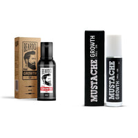 Beardo Beard & Mustache Growth Combo | Mustache Growth Roll On 8ml & Beard n Hair Growth Oil 50ml (Set of 2)