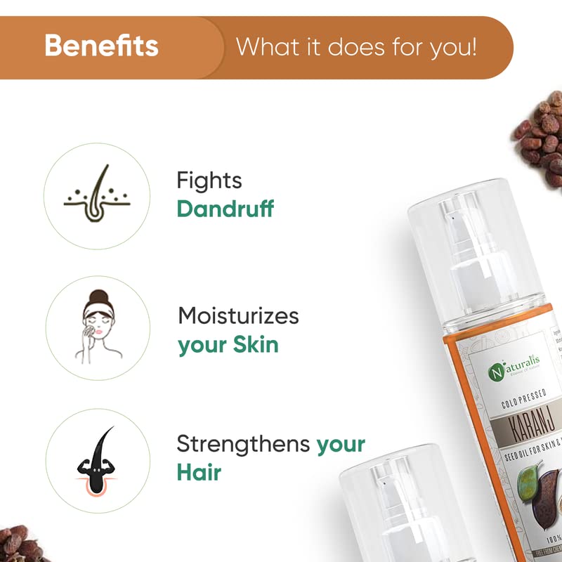 Naturalis Essence Of Nature Cold Pressed Karanj Carrier Oil For Hair, Body And Skin, 200 Ml