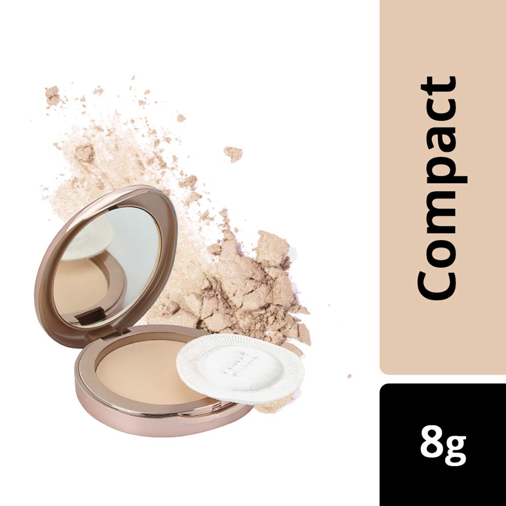 Lakmé 9 To 5 Flawless Matte Complexion Compact Light Powder For All Skin Type, Almond, 8G And 9 To 5 Flawless Matte Complexion Compact, Melon, 8G, Brown, 2 pack