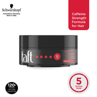 Schwarzkopf TAFT Power Hair Wax For Luminous Shine And Glossy Hair, Hold 5 Lasts 48 Hours, Easy to Wash Out With No Stickiness, For All Hair Types, No Greasy Residue - 75ML