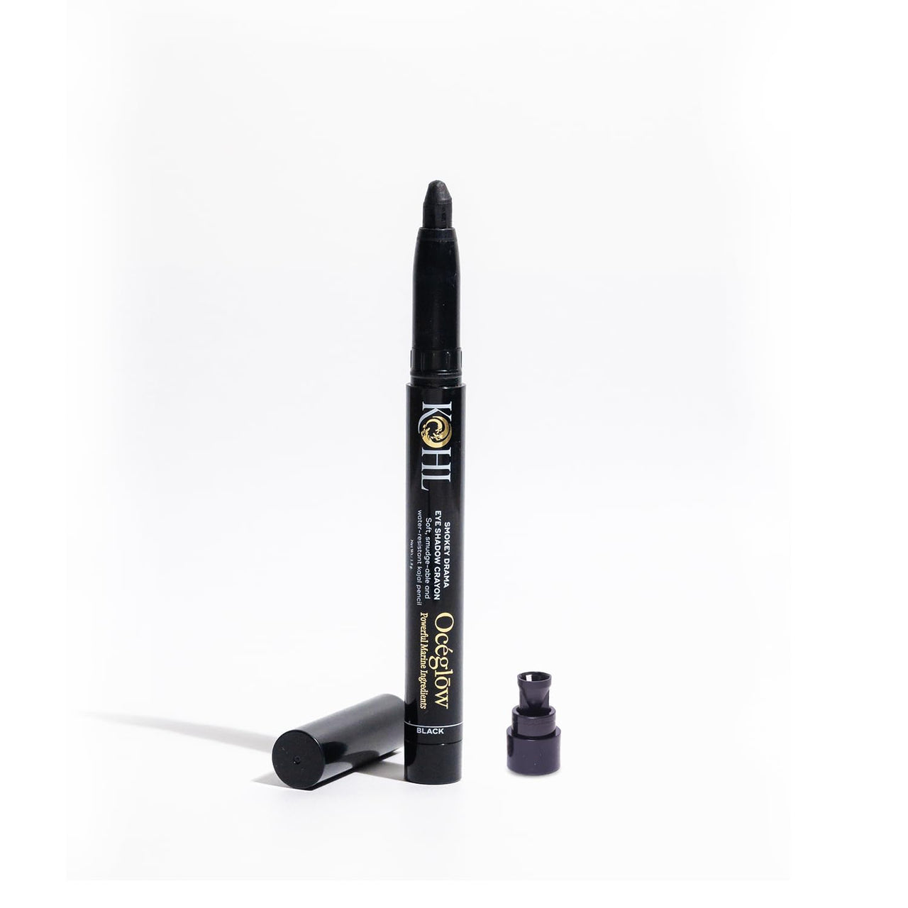 OCEGLOW-Powerful Marine Extracts Smoky Drama Black Matte Kajal Pencil For Women | 24Hr Long-Lasting Kajal Pencil | Versatile, Water-Proof And Smudge-Proof| - 1.8Gm