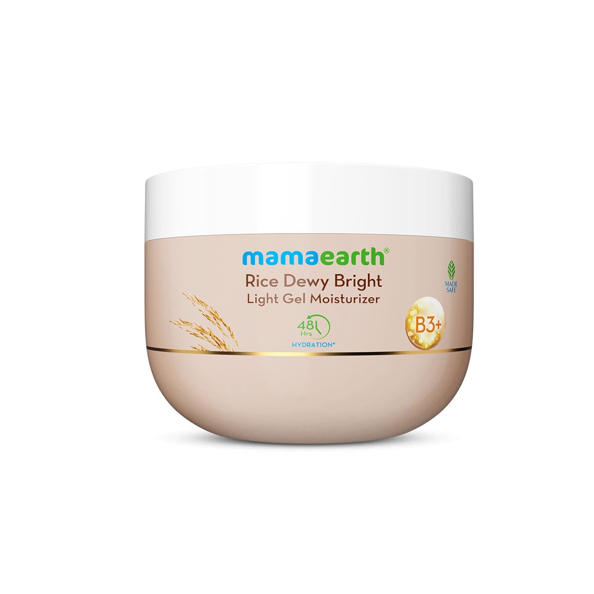 Mamaearth Rice Dewy Bright Light Gel Moisturizer with Rice Water& Niacinamide For Glass-skin Glow 200g| Long-lasting, Nonsticky Hydration |Oil-free, Lightweight & Quick-absorbing |No Harmful Chemicals