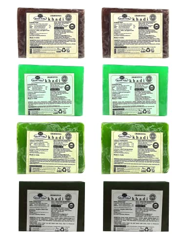 Khadi Pure Almond, Aloe Vera, Apricot & Basil Soap, 125 g (Pack of 8)