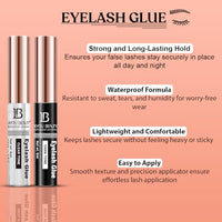 Lakyou Beauty Eyelash Glue | Clear & Dark Tone | Long Lasting | Latex Free | Pack of 2
