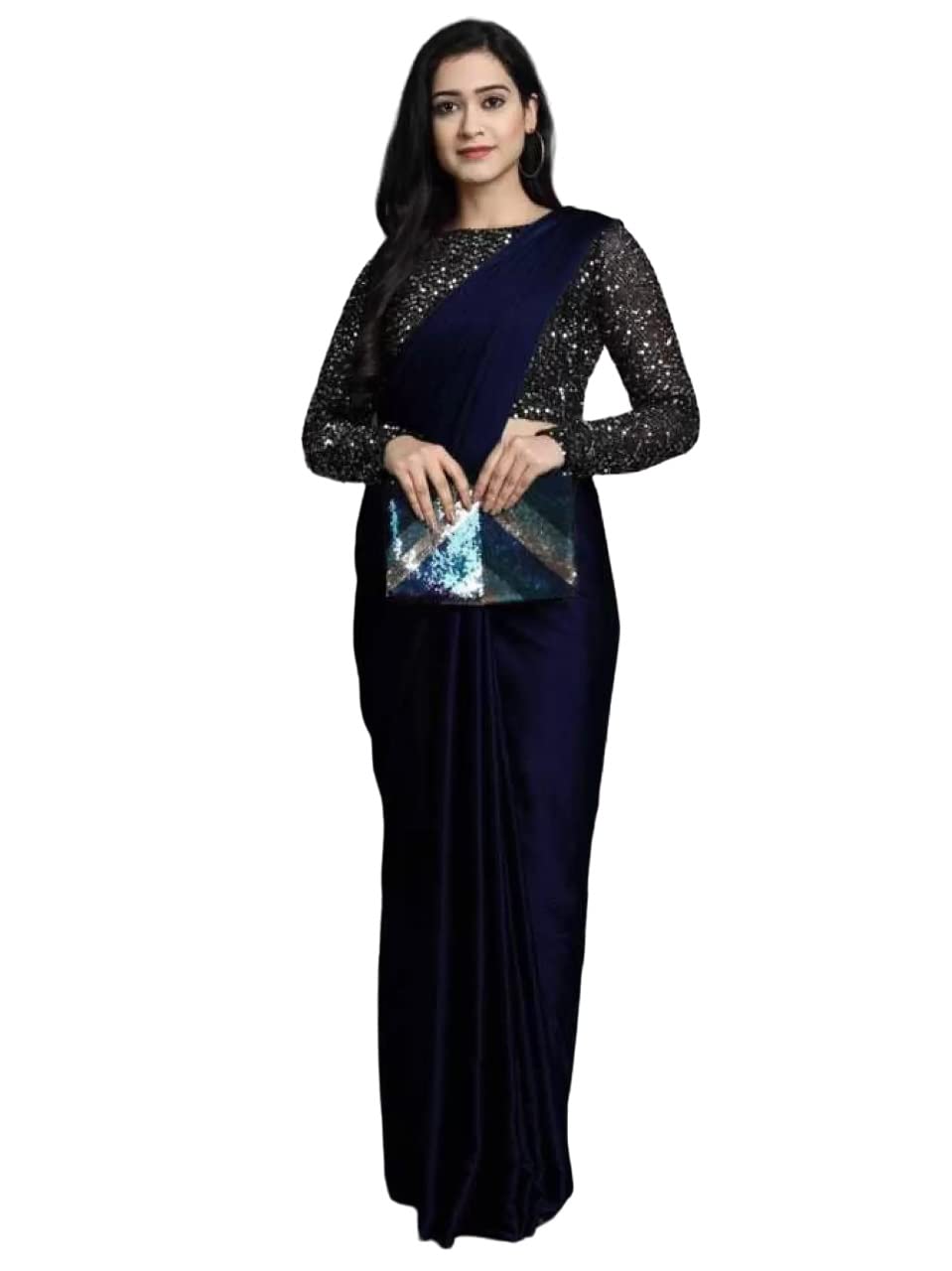 Regolith Designer Sarees for Women 's  Georgette ready to wear sarees for women With Fancy Saree Blouse Piece