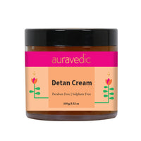 Auravedic Detan Cream For Glowing Skin Tan Removal Dark Spots Pigmentation De Tan Cream For Men Women With Turmeric Licorice Papaya 100gm