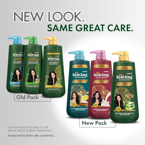 Kesh King Ayurvedic Anti-Hairfall Shampoo | Reduces hairfall | 21 Ayurvedic herbs | No Paraben & No Silicon | Enriched with Aloe Vera, Bhringraja & Amla | 600 ml