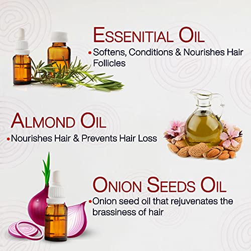 NutriGlow NATURAL'S Onion Hair Oil With Red Onion Seed Oil For Hair Growth, Hair Fall Control, Dandruff Free Hair, Fall Hair Oil, 100ml