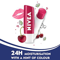NIVEA Lip Balm, Glossy Finish - Fruity Cherry Shine, 4.8g & NIVEA Soft Light Moisturizer Cream, Playful Peach, with Vitamin E & Jojoba Oil for Face, Hands and Body 100 ml