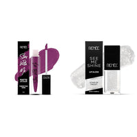 RENEE Stay With Me Matte Lip Color, Long Lasting, Non Transfer, Water & Smudge Proof, Light Wei&RENEE See Me Shine Lip Gloss - Star Of Frost 2.5ml, Non Sticky & Non Drying Formula| Long Lasting