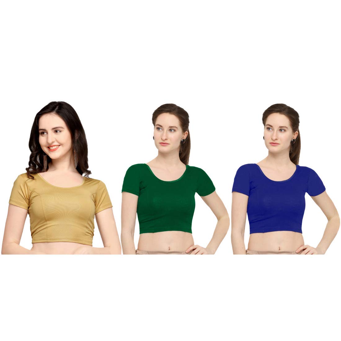 Life Win Stretchable Blouse 28 to 46 Size Cotton Lycra for Women