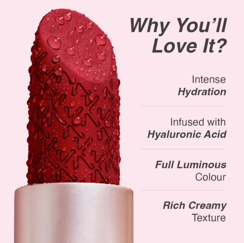 Kay Beauty Hydra Creme Hydrating Full Coverage Lipstick with Hyaluronic Acid - Rouge (3.6g)