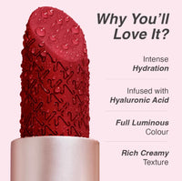 Kay Beauty Hydra Creme Hydrating Full Coverage Lipstick with Hyaluronic Acid - Rouge (3.6g)