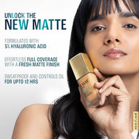 Lakmé 9to5 Hya Matte Foundation + Hyaluronic Acid Warm Beige - 25ml