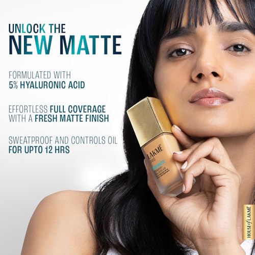 Lakmé 9to5 Hya Matte Foundation + Hyaluronic Acid Neutral Medium - 25ml