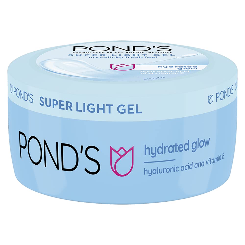 POND's Dream Flower Talc Powder, Pack of 200gm & POND's Super Light Gel Oil Free Face Moisturizer 50 ml, With Hyaluronic Acid & Vitamin E for Fresh Glowing Skin & 24 hr Hydration - Daily Use