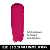 Elle 18 Color Pop Matte Lip Color, P24, Pink Show, 4.3g & Color Pop Matte Lip Color, R33, Code Red, 4.3g