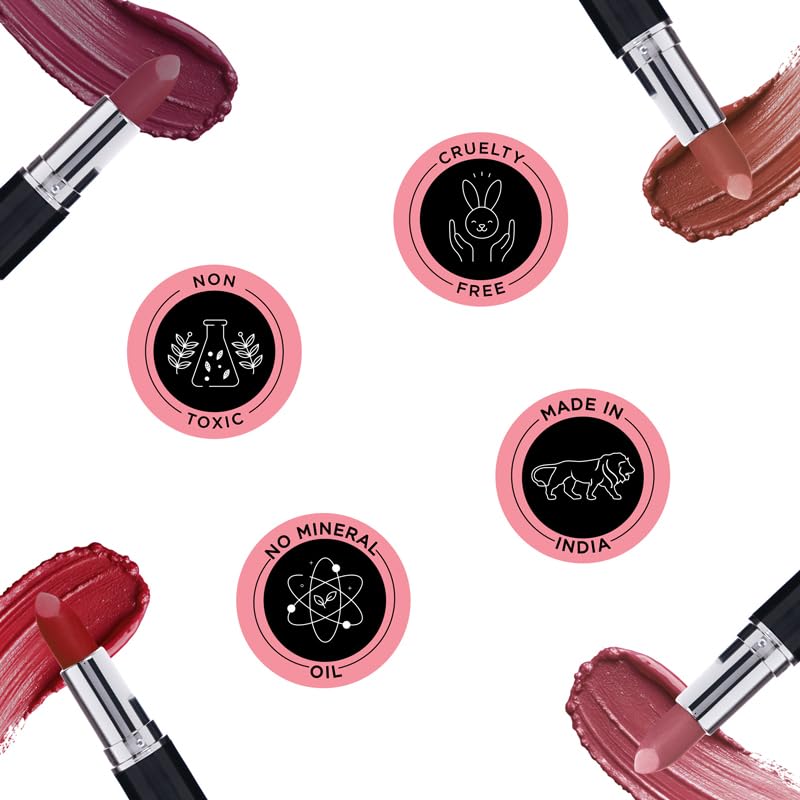 BELLAVITA Comfort Matte Bullet Lipstick| Intense Colour| Creamy Matte Finish| Intense Moisturisation| Smooth Glide| Lipsticks for Women| 4 Hr Stay, Just Nude, 4.2 gm