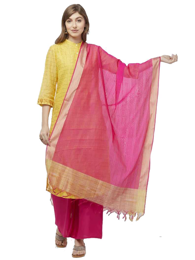 TRENDLOOK Women's  Solid Cotton Silk Dupatta