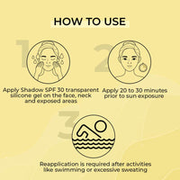 Fixderma Shadow Sunscreen SPF 30 PA+++ Transparent Silicone Gel | Moisturizer for Acne Prone Skin | Sun Screen Protector SPF 30 | Sunscreen for Body & Face | Broad Spectrum Sunscreen for UVA & UVB Protection | Sunscreen for Women & Men - 30gm