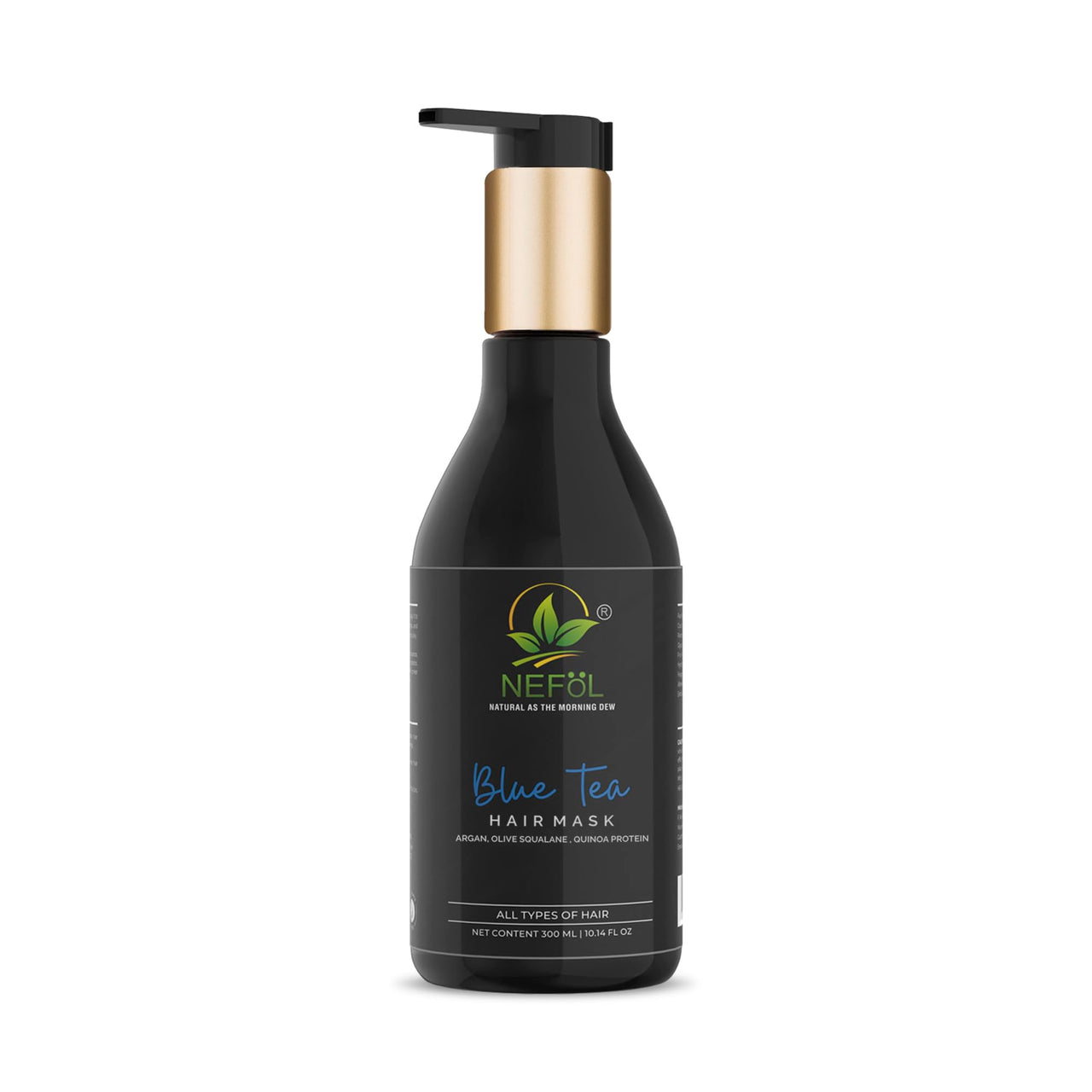 Nefol Hair Mask with Blue Tea, Shea Butter, Quinoa, and Olive Squalane - Restores Shine, Softens Hair - 300ml