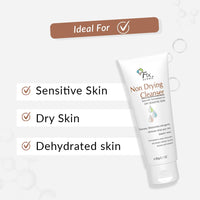 Fixderma Non Drying Cleanser, soap-free & pH Balanced cleanser, Pore-Refining, Dermatologist tested, Face Exfoliator, Non-comedogenic & Non-irritating skin cleanser - 60g