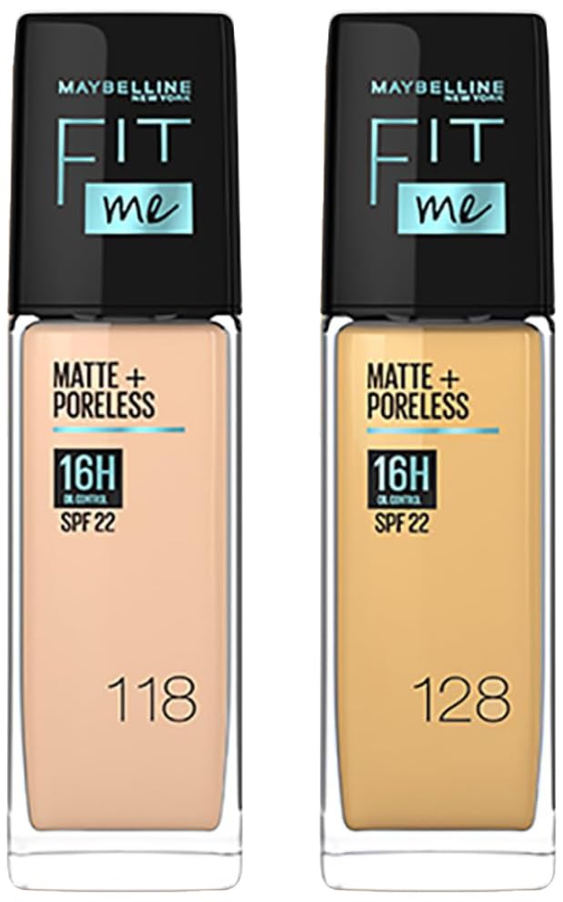 Maybelline New York Liquid Matte Finish Medium Coverage for normal to oily skin Foundation Light Beige 30 ML & New York Liquid Foundation Warm Nude 30 ML