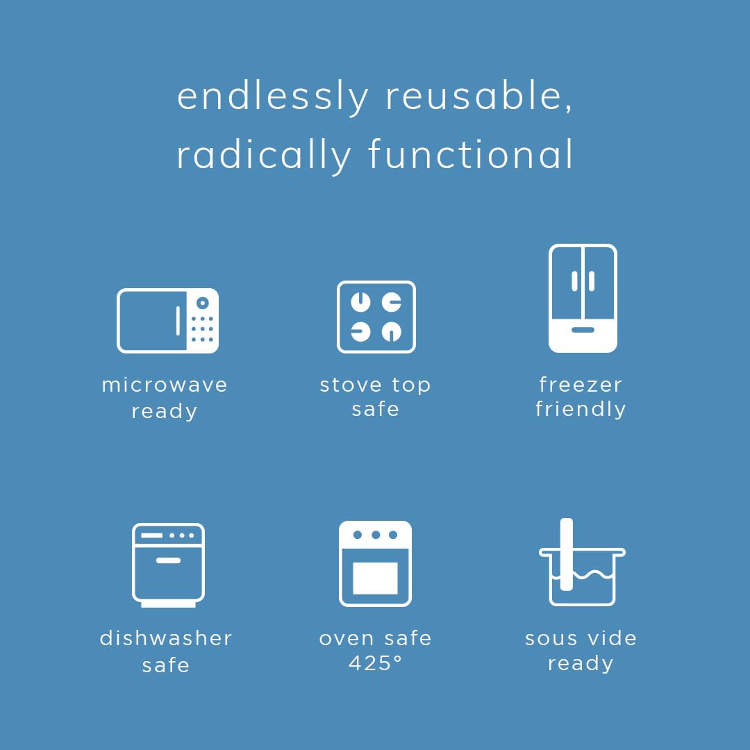 Stasher Reusable Silicone Storage Bag, Food Storage Container, Microwave and Dishwasher Safe, Leak-free, Bundle 6-Pack, Rainbow Splash + Blue Current + Green + Lavender