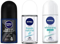 NIVEA Deodorant Roll-On Combo, Deep Impact, Fresh Natural, Whitening Sensitive, 50 Ml Each Deodorant Roll-on - For Men & Women (150 ml, Pack of 3)