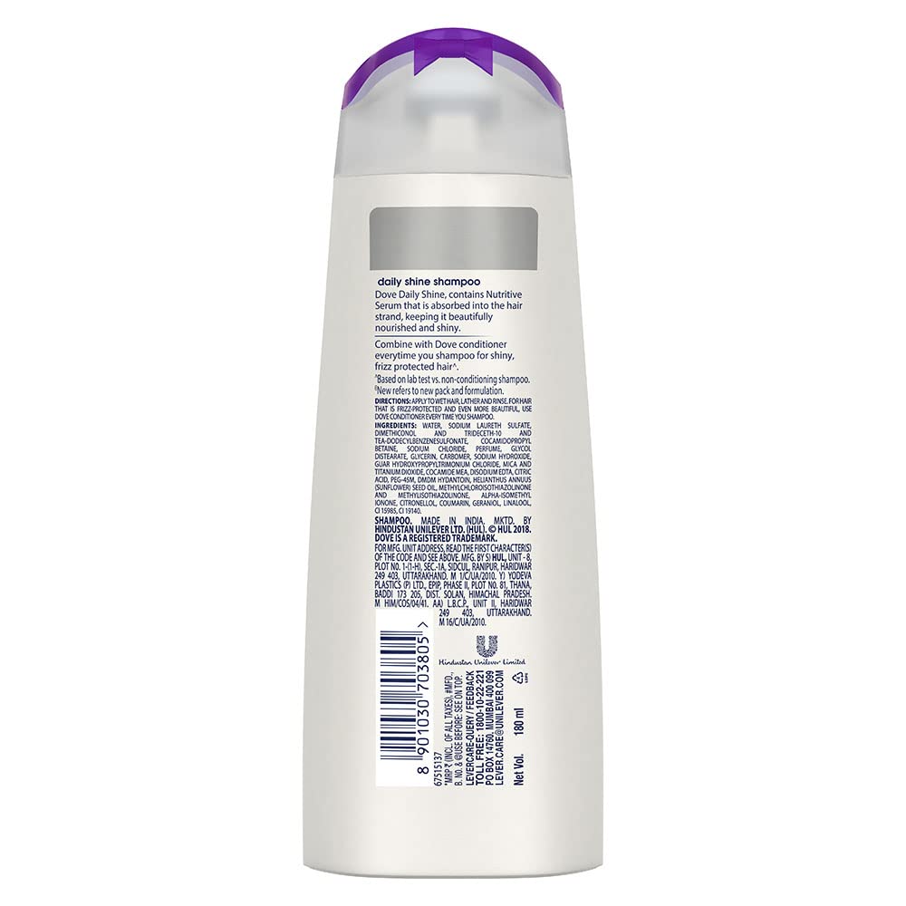 Dove Daily Shine Shampoo For Dull Hair, 180 ml & Dove Hair fall Rescue Shampoo, 180 ml