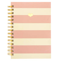 Graphique Hardbound Spiral Journal | Heart of Gold Pink Stripe Design | Premium Paper | Notebook | Diary | Lists | Record Month and Date | Great Gift | 160 Ruled Pages | 6.25” x 8.25” Pink Charm