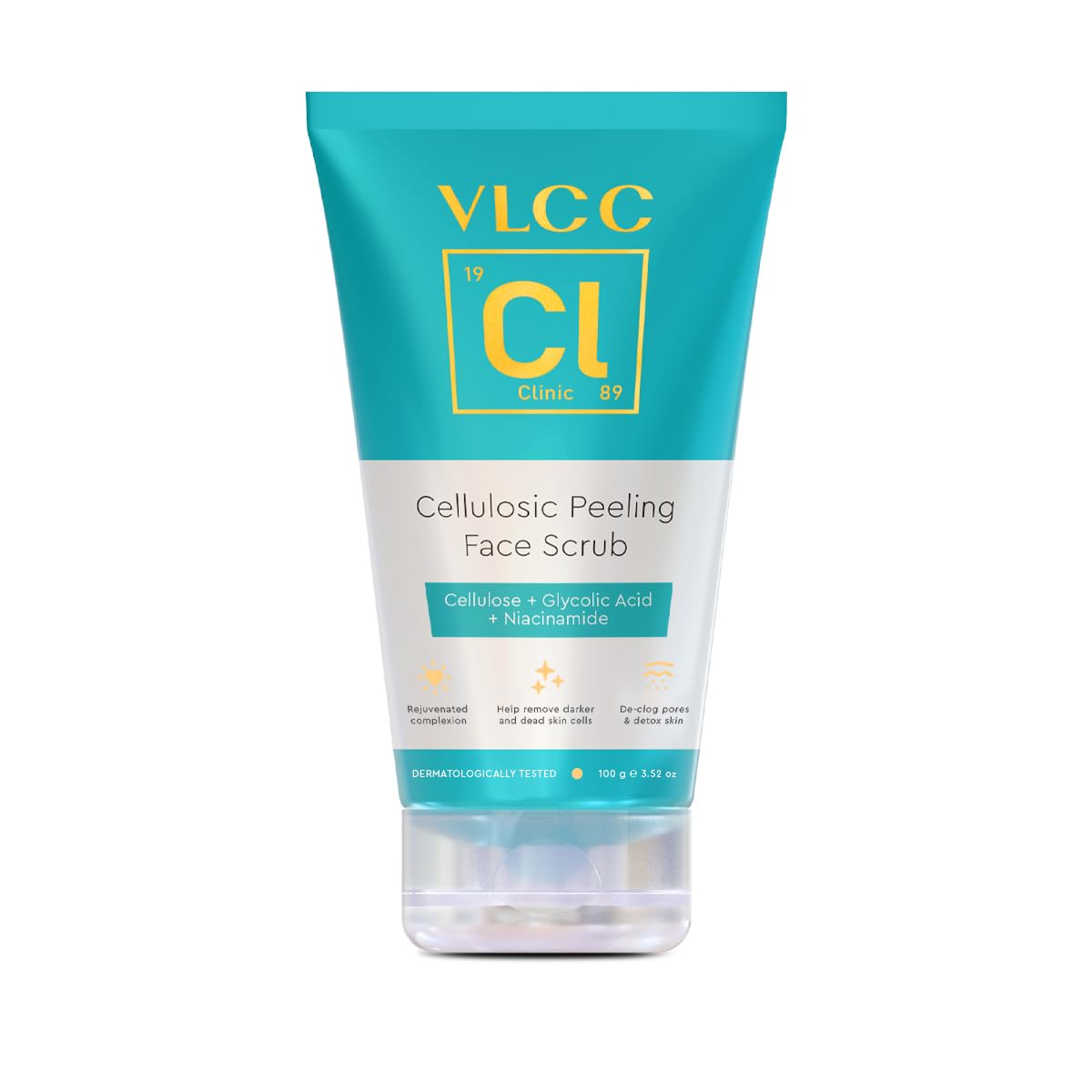 VLCC Clinic Cellulosic Peeling Face Scrub - 100g | Skin Smoothening Peeling Scrub | Weekly Exfoliation | Removes Dead Skin Cells and Excess Oil | Soft, Smooth & Clear Skin | Paraben Free