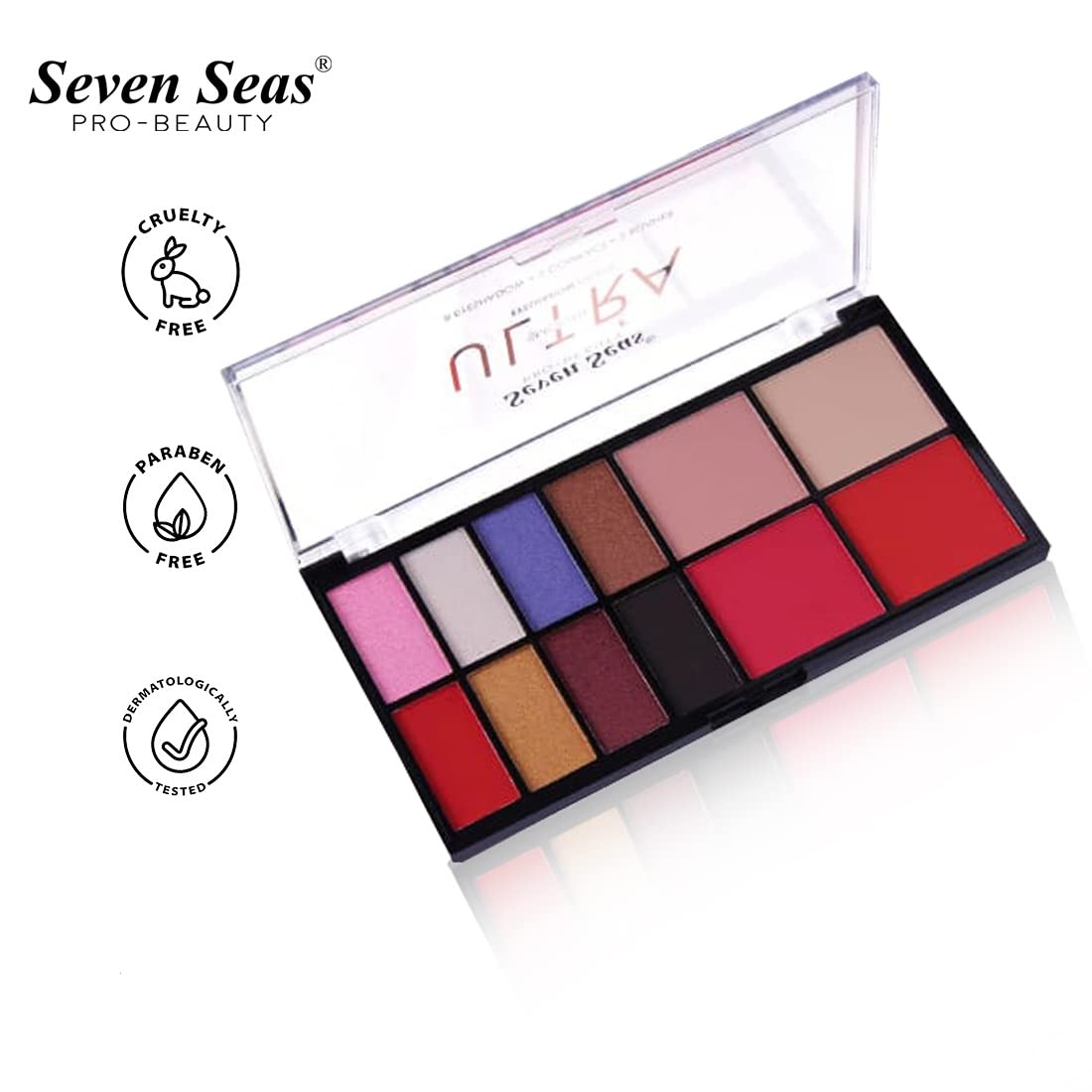 Seven Seas Matte Shimmer Makeup Pallet Highly Pigmented Colorful Powder Long Lasting Waterproof Eye Shadow Eye Shadow Palette 30g (Natural)