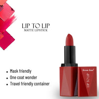 Seven Seas Lip To Lip Matte Full Coverage Long Lasting Lipstick | Smooth Application |Transferproof & Smudge Proof | Highly Pigemented Lipstick for Women (Chestnut Rose-II)