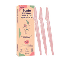 Sanfe Glide Reusable Face & Eyebrow Razor For Women | For Painless Hair Removal - Pack of 3 & Reusable Eyebrow Touch Up Hair Removing Face Razor For Women - Pack of 3