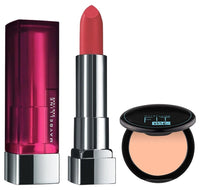 Maybelline New York Matte Lipstick, Intense Colour, 671 Heated Pink, 3.9g & Maybelline New York Compact Powder, With SPF to Protect Skin from Sun, Absorbs Oil, Fit Me, 115 Ivory, 6g
