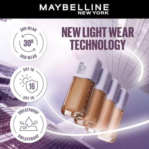 Maybelline New York Super Stay Lumi Matte Liquid Foundation, 30 HR Long Lasting yet Lightweight, 125, 35ml