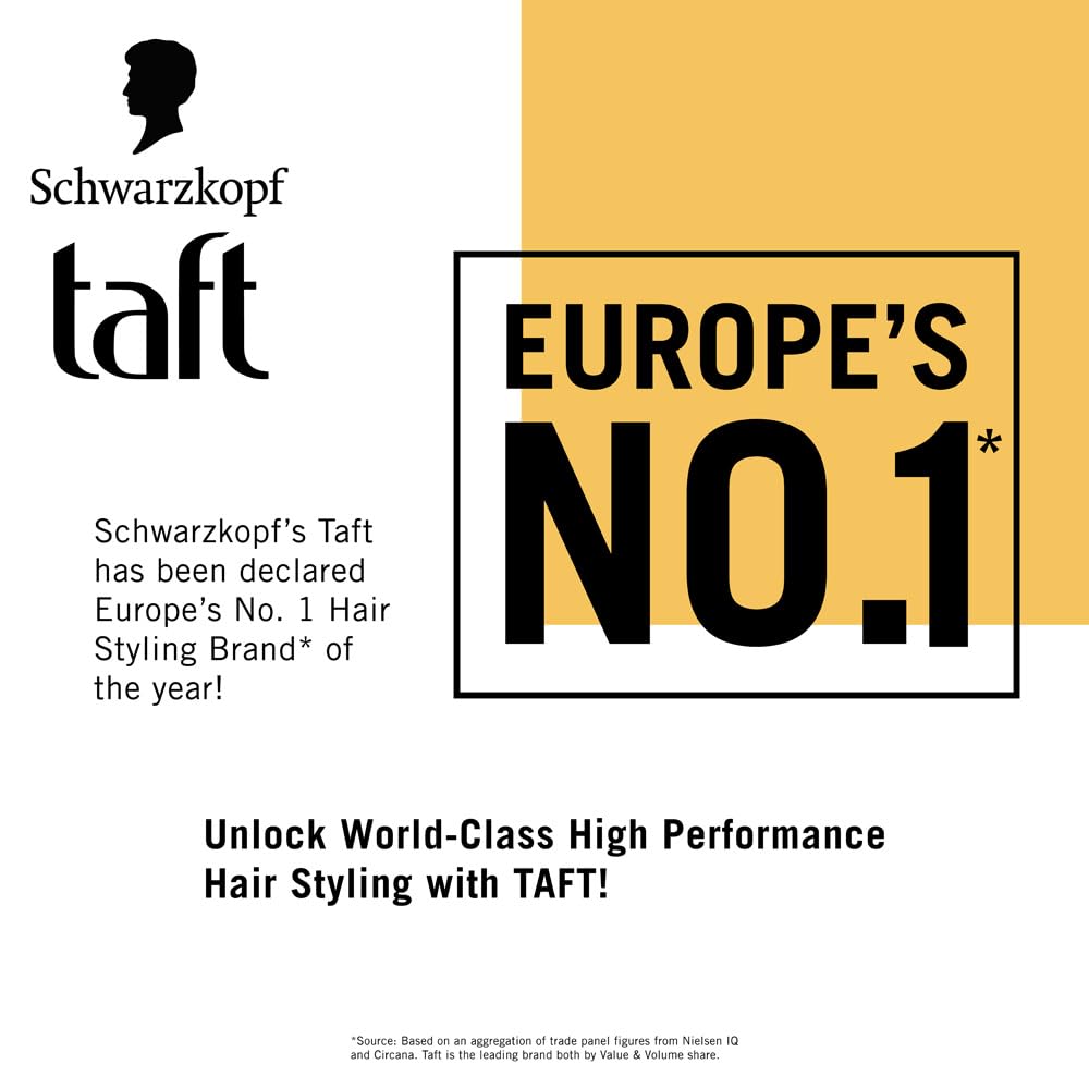 Schwarzkopf TAFT Wet Hair Styling Gel For 24 Hours Shiny Wet Look Effect Hold 3 With Moisturising Formula, Non-Sticky And Easy to Wash Off, No Alcohol, No Sulphate, Vegan And Peta Approved - 150ML